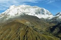 Huascaran peak from Punta Olimpica pass, Peru Royalty Free Stock Photo