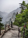 Huashan mountain stairs top view - Xian, Shaaxi Province, China