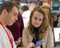 Huawei booth during CEE 2017 in Kiev, Ukraine