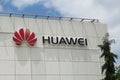 Huawei company logo on building exterior Royalty Free Stock Photo