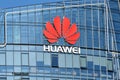 Huawei logo on a building