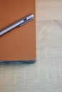 Huawei logo on screen of MediaPad M5 Pro withÃ¢â¬â¹ Stylus pen. Royalty Free Stock Photo