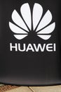 Huawei logo on a wall