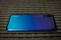 Huawei p20 pro in the twilight color Royalty Free Stock Photo