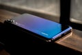 Huawei p20 pro in the twilight color Royalty Free Stock Photo