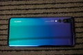 Huawei p20 pro in the twilight color Royalty Free Stock Photo