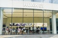 Huawei logo Huawei mobile phone store Royalty Free Stock Photo