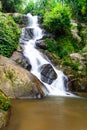 Huay Kaew Waterfall, Paradise waterfall in Tropical rain forest Royalty Free Stock Photo