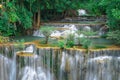 Huay Mae Kamin,Beautiful waterfall landscape in rainforset at Kanchanaburi province,Thailand Royalty Free Stock Photo