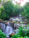 Huay Mae Kamin,Beautiful waterfall landscape in rainforset at Kanchanaburi province,Thailand Royalty Free Stock Photo