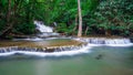 Huay Mae Kamin,Beautiful waterfall landscape in rainforset at Kanchanaburi province,Thailand Royalty Free Stock Photo