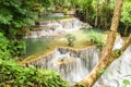 Huay Mae Kamin or Huai Mae Khamin Waterfall at Khuean Srinagarindra National Park or Srinagarind Dam National Park in Kanchanaburi