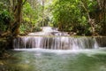 Huay Mae Kamin or Huai Mae Khamin Waterfall at Khuean Srinagarindra National Park or Srinagarind Dam National Park in Kanchanaburi