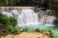 Huay Mae Kamin or Huai Mae Khamin Waterfall at Khuean Srinagarindra National Park or Srinagarind Dam National Park in Kanchanaburi