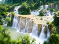 huay mae kamin waterfall at kanchanaburi province of thailand