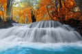 Huay Mae Kamin Waterfall in Kanchanaburi Province Thailand Royalty Free Stock Photo