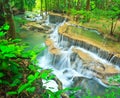 Huay Mae Kamin waterfall, Thailand Royalty Free Stock Photo