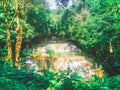 Huay Mae Khamin waterfall in Kanchanaburi, Thailand South east asia Jungle landscape with amazing turquoise water of cascade Royalty Free Stock Photo