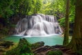 Huay Mae Khamin Waterfall. Nature landscape of Kanchanaburi district in natural area. it is located in Thailand for travel trip on Royalty Free Stock Photo