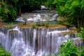 Huay Mae Khamin waterfalls in deep forest at Srinakarin National