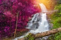 Huay Saai Leung Waterfall is a beautiful Waterfalls in the rain forest jungle Thailand Royalty Free Stock Photo