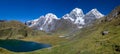 Huayhuash mountain and lake in Peru panorama landscape Royalty Free Stock Photo