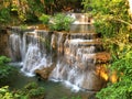 Huaymaekamin Waterfall at Kanchanaburi province Thailand Royalty Free Stock Photo