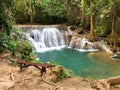 Huaymaekamin Waterfall at Kanchanaburi province Thailand Royalty Free Stock Photo