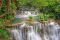 Huaymaekamin Waterfall in Kanchanaburi, Thailand Royalty Free Stock Photo