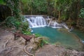 Huaymaekamin Waterfall in Kanchanaburi, Thailand Royalty Free Stock Photo