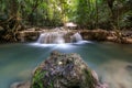 Huaymaekamin waterfall nature scenic sunlight surface effect flo Royalty Free Stock Photo