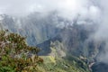 Huayna Picchu, or Wayna Pikchu, mountain in clouds rises over Machu Picchu Inca citadel, lost city of the Incas Royalty Free Stock Photo