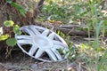 Hub Cap by the side of the Road Royalty Free Stock Photo