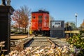 Hub City Railroad Museum Caboose on tracks, Spartanburg, South Carolina, USA Royalty Free Stock Photo