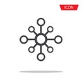 Hub network connection icon vector isolated on background Royalty Free Stock Photo