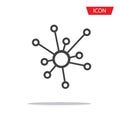 Hub network connection icon vector isolated on background