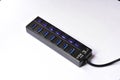 Hub six port usb 3.0 with white background