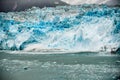 Hubbard Glacier while melting in Alaska Royalty Free Stock Photo