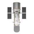 Hubble Space Telescope Isolated On White Backgrouns. 3D Illustration, top view Royalty Free Stock Photo