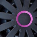 Hubcap with purple accent