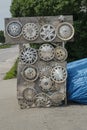 Hubcaps Sign beside a road