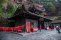 Hubei Enshi Tujia Temple City, Lin Jun ancestor of Pakistani Works with statues Lin Jun Temple is one of the important buildings Royalty Free Stock Photo