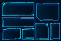 HUD box. Abstract game screen elements, futuristic technology interface frame, sci-fi military device concept. Vector