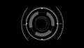 HUD Circle User interface on black background. Target searching and scanning holographic element theme. Digital UI and Sci-fi