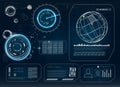Hud. Modern collection. Future technology display design. Hud technology innovation. Radar icon. Hud set. Hud ui.