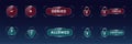 HUD digital futuristic user access allowed and denied sign. Question and exclamation mark button. Account verification