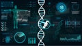 HUD, DNA infographic interface.