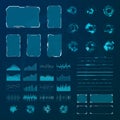 HUD elements set. Graphic abstract futuristic hud pannels. Vector