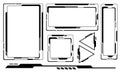 HUD frames black user interface elements design modern technology futuristic control panel screen digital hologram window gaming Royalty Free Stock Photo