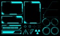 Hud frames blue user interface elements design modern technology futuristic control panel screen digital hologram window gaming Royalty Free Stock Photo